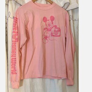 Walt Disney World Long Sleeve Shirt Disney Parks 2022 Piglet Pink Mickey Small